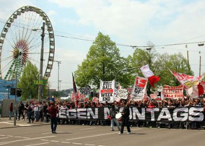 Proteste gegen Montagsspiele (01.05.2016)