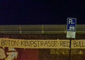 Plakataktion in Köln gegen RB Leipzig