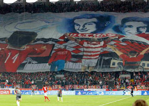 Fanaktionen bei Stadioneröffnung von Spartak Moskau