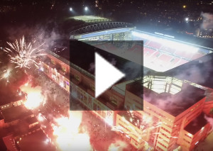 Videos: Großer Pyroempfang & Anti-UEFA Choreo