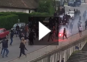 Auseinandersetzungen in Belgrad im Video