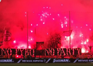 „No Pyro -  No Party“ gestern bei PAOK