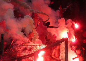 Grazer AK-Fans feierten Aufstieg mit Choreo, Pyro & Feuerwe